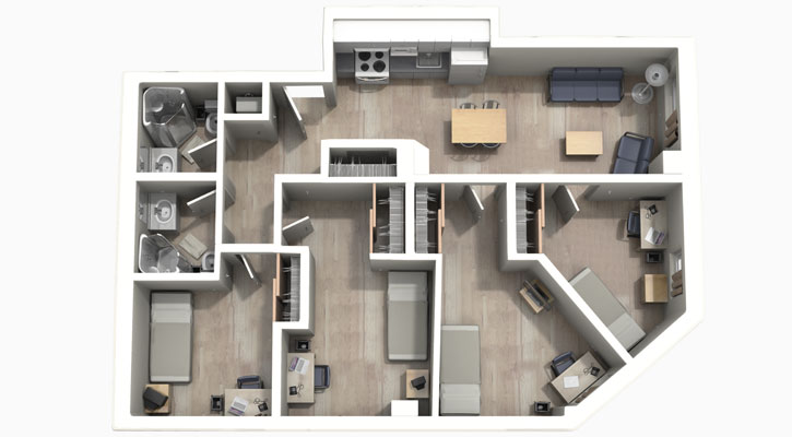 Floor plan at Hyman Soloway unit 1