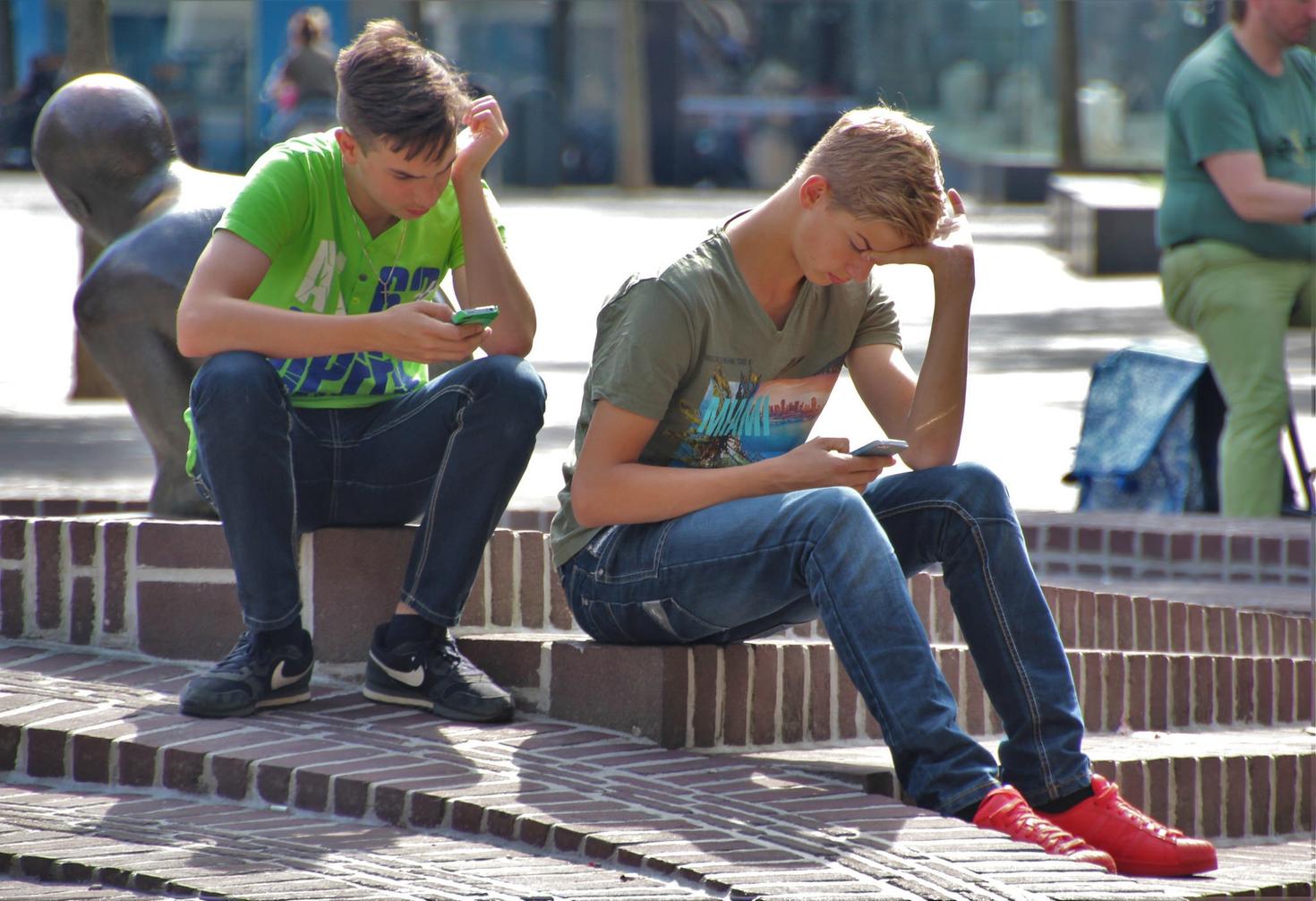 Youth on cellphones
