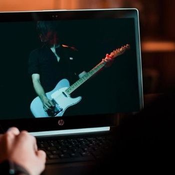 musician on a computer screen